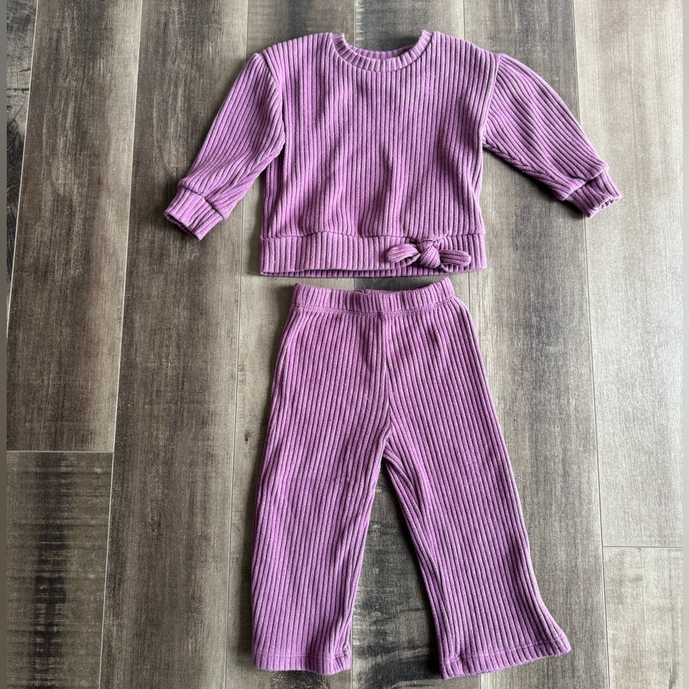 George Baby Purple Ribbed Two-Piece Lounge Set | 6–12 Months